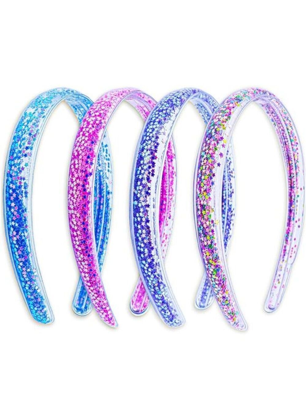 Girls Glitter Headbands 4 Pack Kids Sparkle Hair Accessories Toddler Birthday